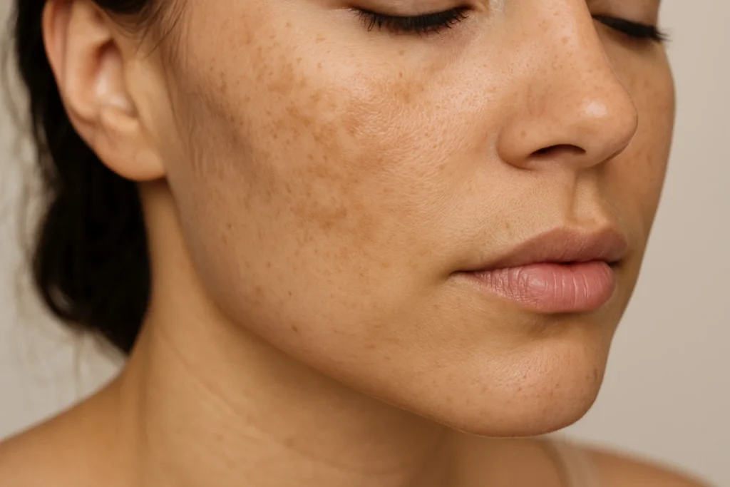 woman with hyperpigmentation
